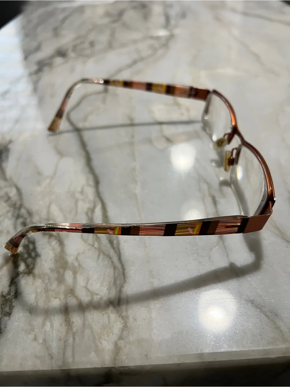 Women's FYSH UK Semi-Rimless Reading Glasses in Brown with Gold Accents